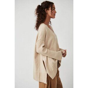 Free People Orion A Line Tunic Sweater Neutral Size Small